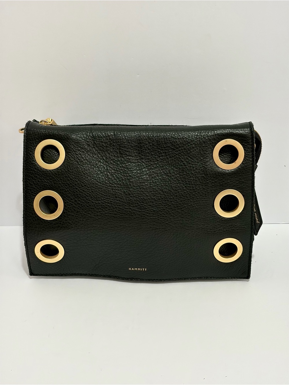 Hammitt Montana Revival Collection Large Clutch/Crossbody In Black/Brushed Gold